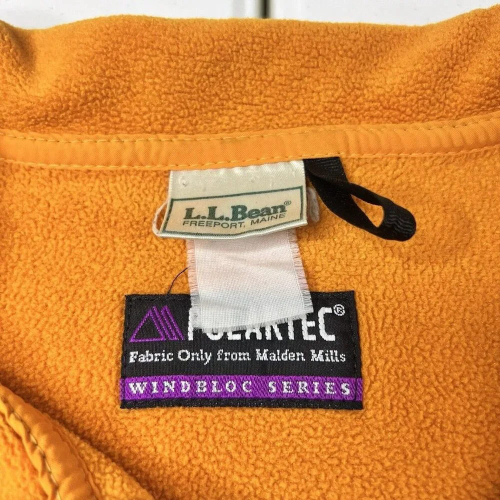L.L. Bean Fleece Full Zip Vest Blue Orange Men’s Size XL - Picture 2 of 6